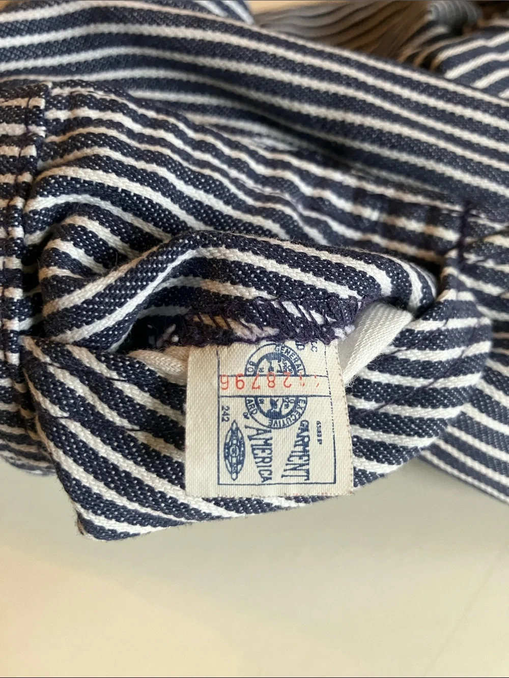 Vintage OshKosh hickory stripe overalls size 24 months USA union made